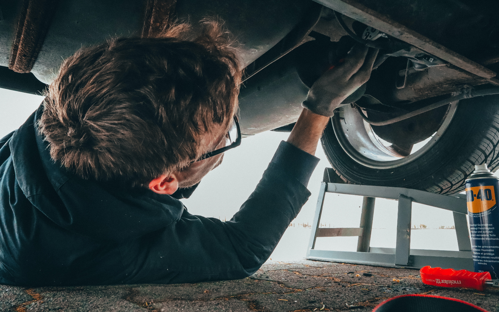 Man fixing a car