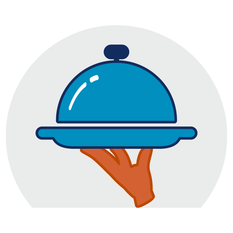 Illustration of a display dish at a restaurant