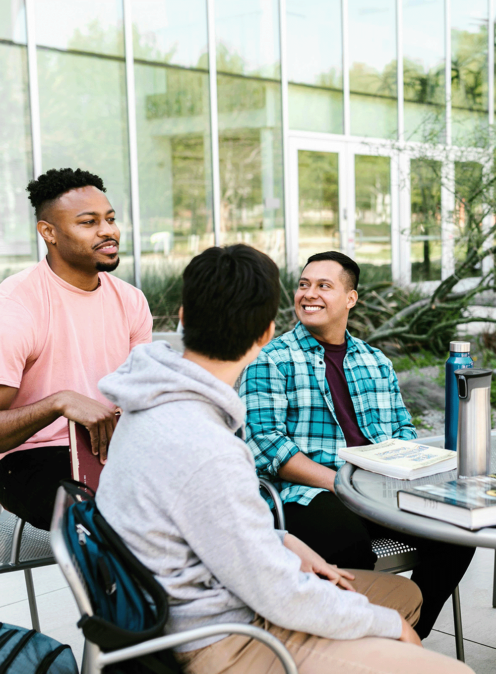 Group of college students studying together